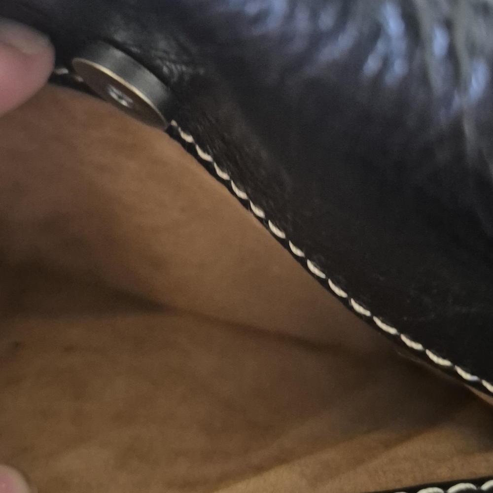 Patricia Nash Leather Folded Clutch Wallet Black And Brown - Picture 7 of 12